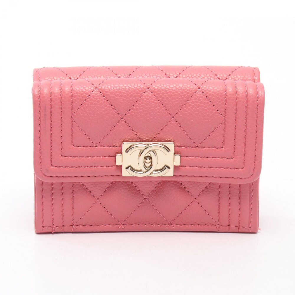 Chanel Boy Tri-Fold Wallet Grained #358102C11B